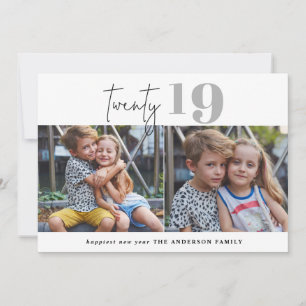 TWENTY bold graphic multi photo new year Holiday Card