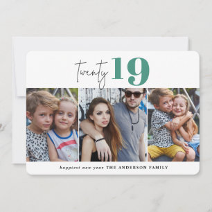 TWENTY bold graphic multi photo new year Holiday Card
