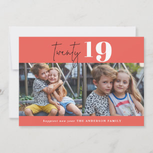 TWENTY bold graphic multi photo new year Holiday Card