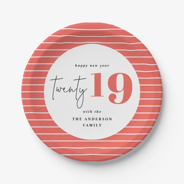 TWENTY bold graphicness year party Paper Plates (Front)