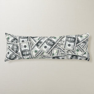 Twenty Dollar Bill Money Pattern Body Pillow