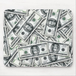 Twenty Dollar Bill Money Pattern Mouse Pad