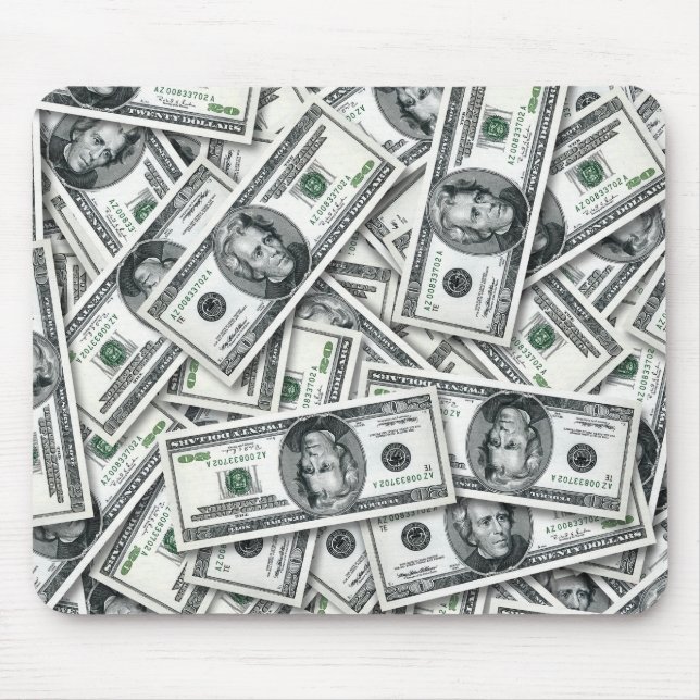 Twenty Dollar Bill Money Pattern Mouse Pad (Front)