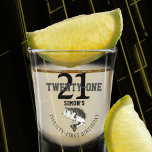 Twenty First Birthday Bass Fishing Themed 21 Shot Glass<br><div class="desc">A cool 21st birthday shot glass for the person who loves to bass fish. This shot glass can be personalized with any age or name.</div>