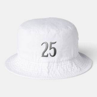 Twenty Five 25th Birthday Anniversary Number 25 Bucket Hat