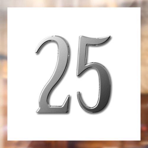 Twenty Five 25th Birthday Anniversary Window Cling