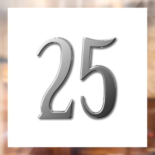 Twenty Five 25th Birthday Anniversary Window Cling (Sheet 2)