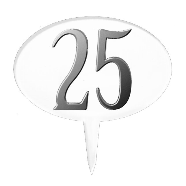Twenty Five Cake Topper (Front)