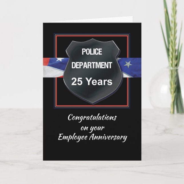 Twenty-Five Year Police Employee Anniversary Card (Front)
