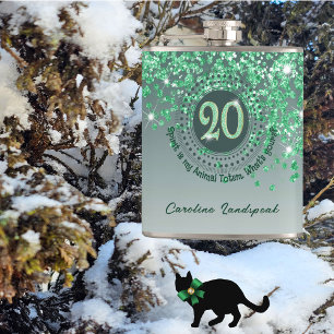 Twenty & Green Glitter & Drinking Quote Flask