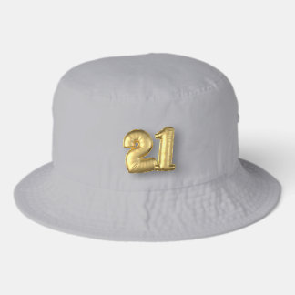 Twenty One 21 Gold Balloons Twenty First Birthday Bucket Hat