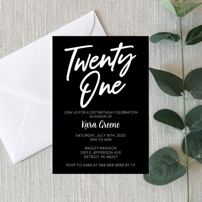 Twenty One 21st Birthday Invitation (Creator Uploaded)