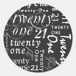 Twenty One Birthday Classic Round Sticker