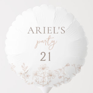 Twenty one birthday party floral personalized balloon