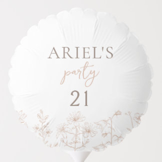 Twenty one birthday party floral personalized  balloon