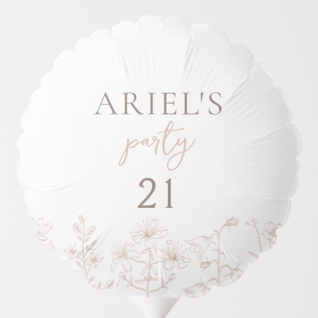 Twenty one birthday party floral personalized  balloon (Back)