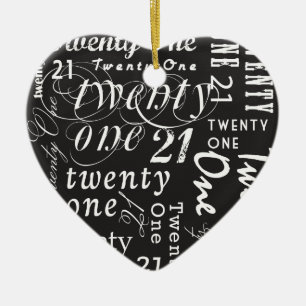 Twenty One Ceramic Ornament