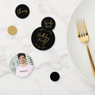 Twenty One Gold & Black Modern 21st Birthday Party Confetti