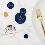 Twenty One Gold & Navy Modern 21st Birthday Party Confetti<br><div class="desc">Add detail to your special day with this stylish 21st birthday photo table confetti. This design features a chic brush script "Twenty One",  "Cheers",  "Birthday" in navy blue & gold color combo. More designs and party supplies are available at my shop BaraBomDesign.</div>