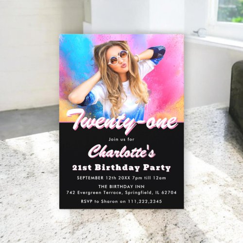 Twenty-One Photo Birthday Party Invitation