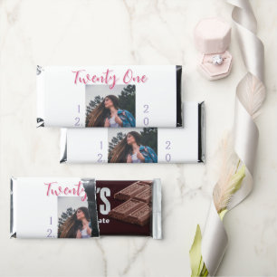 twenty one photo birthday pink purple girl boy nam hershey bar favors