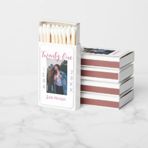twenty one photo birthday pink purple girl boy nam matchboxes