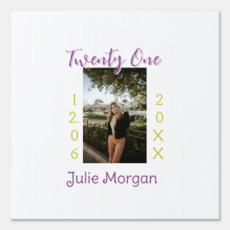 twenty one photo birthday pink purple girl boy nam sign