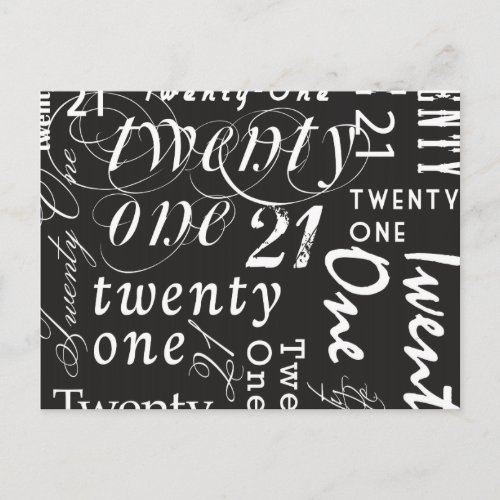 Twenty One Postcard