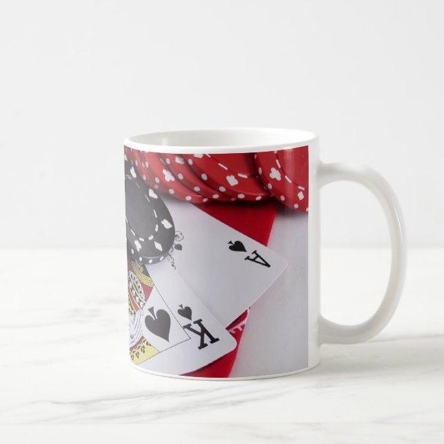 Twenty-One Spades with Chips Coffee Mug (Right)