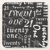 Twenty One Square Paper Coaster (Front)