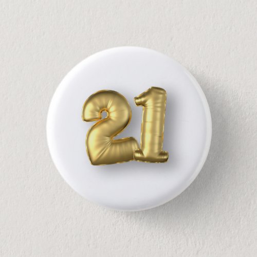 Twenty One Years Gold Mylar Balloons Button
