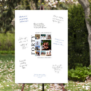 Twenty Photo Collage 40th Birthday Party Signature Foam Board