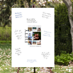 Twenty Photo Collage 50th Birthday Party Signature Foam Board