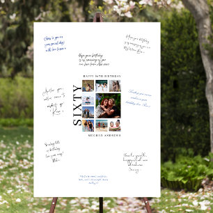 Twenty Photo Collage 60th Birthday Party Signature Foam Board