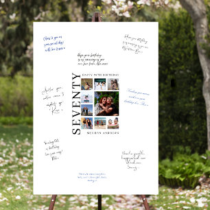 Twenty Photo Collage 70th Birthday Party Signature Foam Board