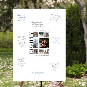 Twenty Photo Collage 80th Birthday Party Signature Foam Board
