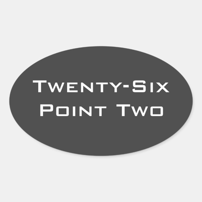 Twenty-Six Point Two (26.2) Marathon Oval Sticker (Front)