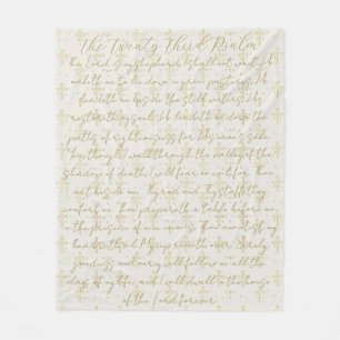 Twenty Third Psalm Calligraphy Fleece Blanket