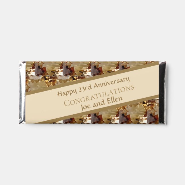 Twenty Third Wedding Anniversary, Topaz,   Hershey Bar Favors (Front)