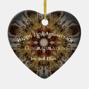 Twenty Third Wedding Anniversary, Topaz, Keepsake Ceramic Ornament