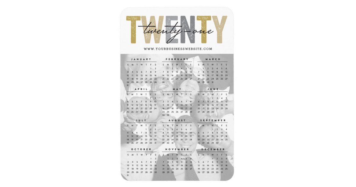 Twenty Twenty 2020 Calendar Photo Modern New Year Magnet Zazzle com