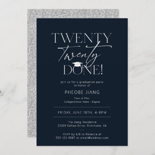 Twenty Twenty Done Graduation Party Invitation