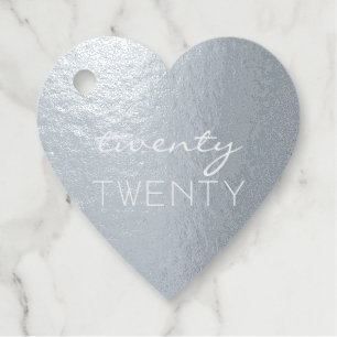 Twenty Twenty New Year 2020 Modern Typography Foil Favor Tags