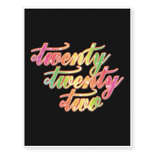 Twenty Twenty Two Cute New Year's Eve Gift Temporary Tattoos