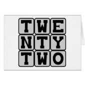 Twenty Two, Number 22 (Front Horizontal)