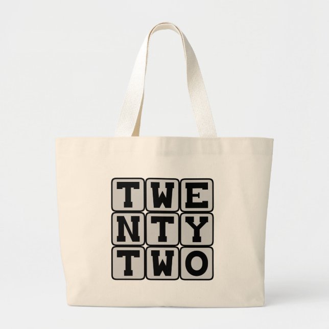Twenty Two, Number 22 Large Tote Bag (Front)