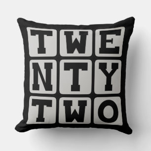 Twenty Two, Number 22 Throw Pillow