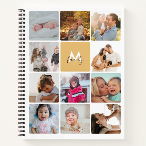 Twenty_Two Photo Collage Simple Monogram Family Notebook