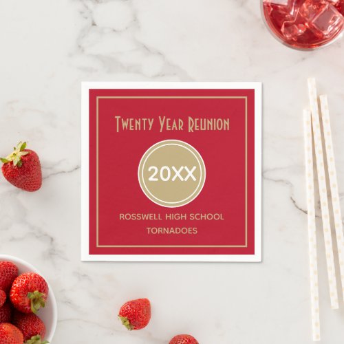 Twenty year Class Reunion Paper Napkin