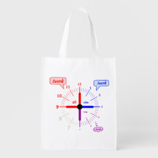 twerk all night long reusable grocery bag